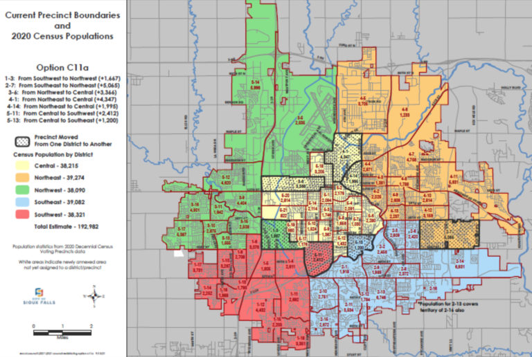 Sioux Falls Districting Commission New Map South DaCola